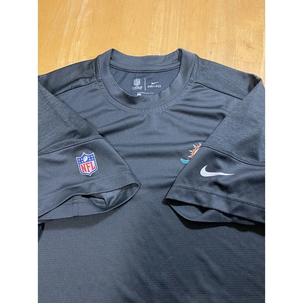 Miami Dolphins Shirt Mens Medium Dri-Fit Grey NFL On-Field Nike 20pit2pit - Picture 4 of 7